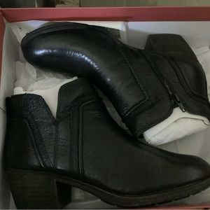 Black Leather Booties Size 9